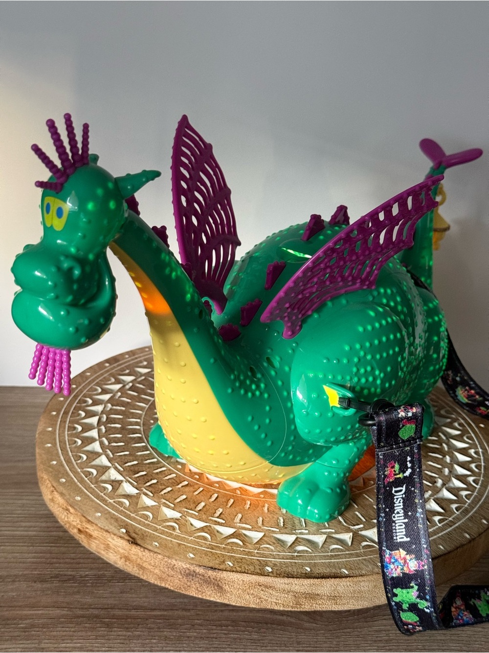 Disneyland Elliot Dragon LightUp *Works Popcorn Bucket 50th Anniversary w/Strap